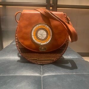 Handmade Brown Leather Crossbody Bag from Africa